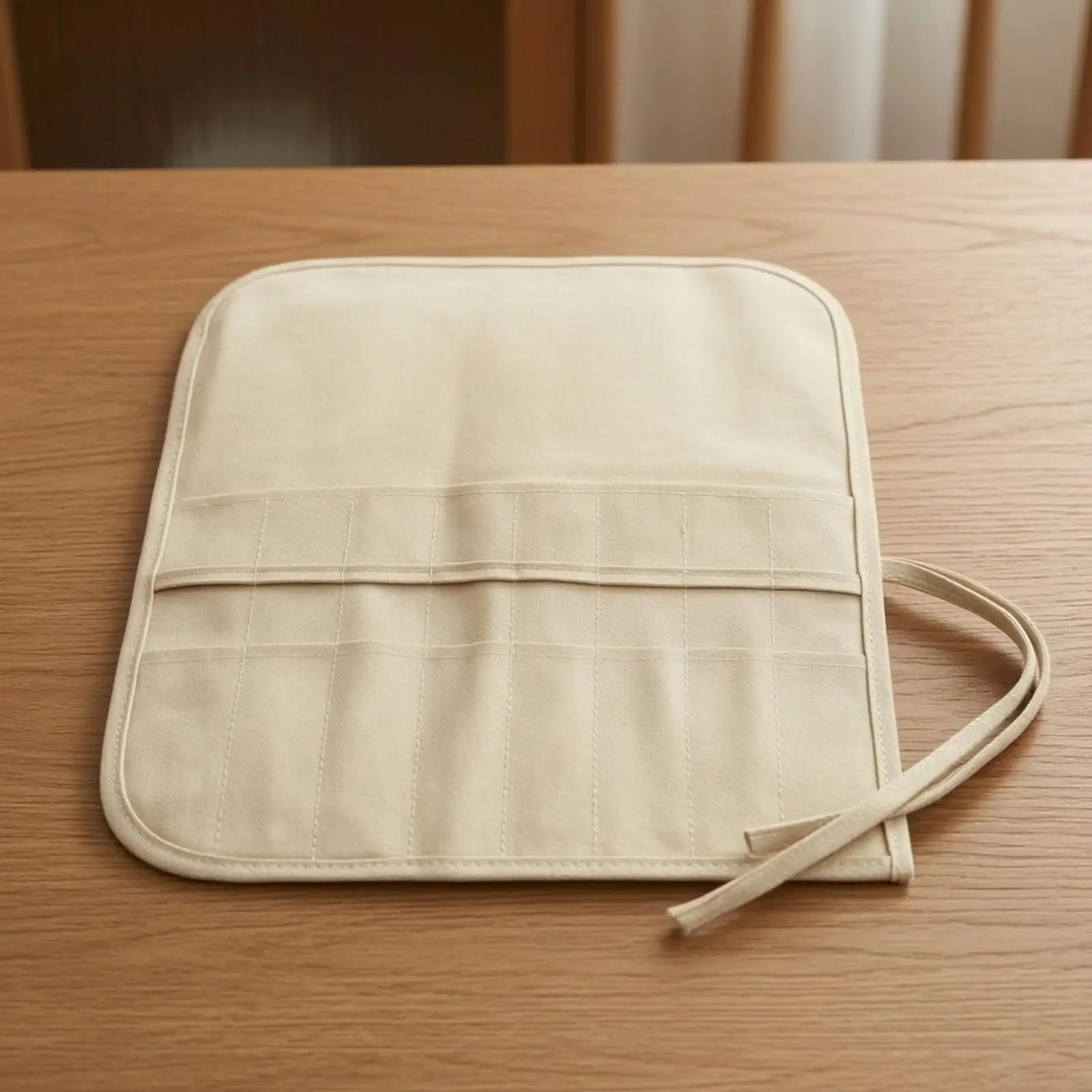 Knitting Stitch Tool Organizer Pouch Canvas Storage Case Roll Up Holder for Crochet Hooks Knitting Supplies Craft Accessories