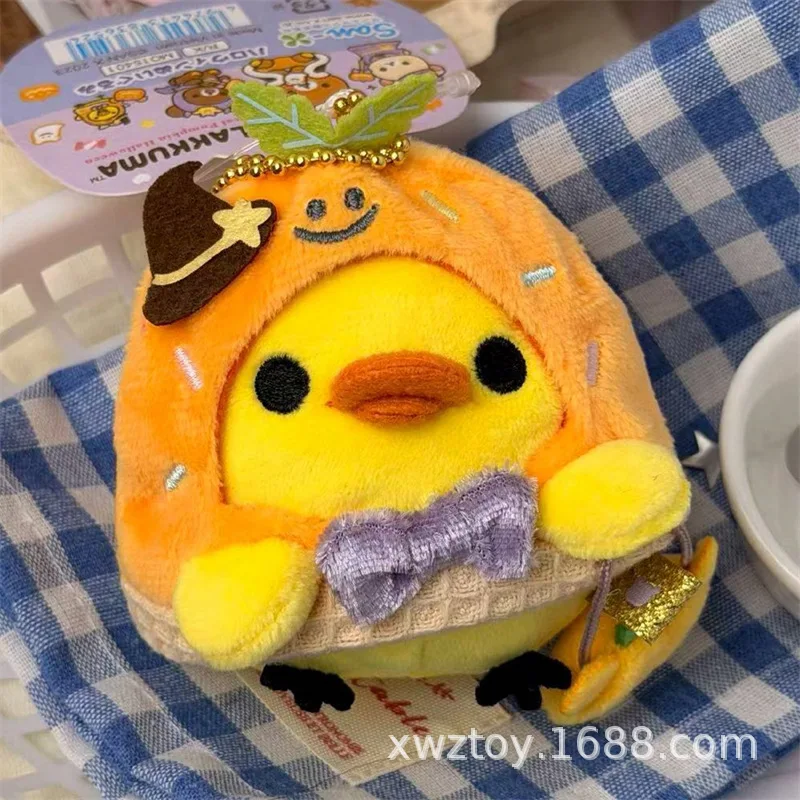 Pluszak San-X Rilakkuma, uroczy pluszowy breloczek z motywem dyni na Halloween, miękki miś, zawieszka do torby, dekoracja anime, prezent