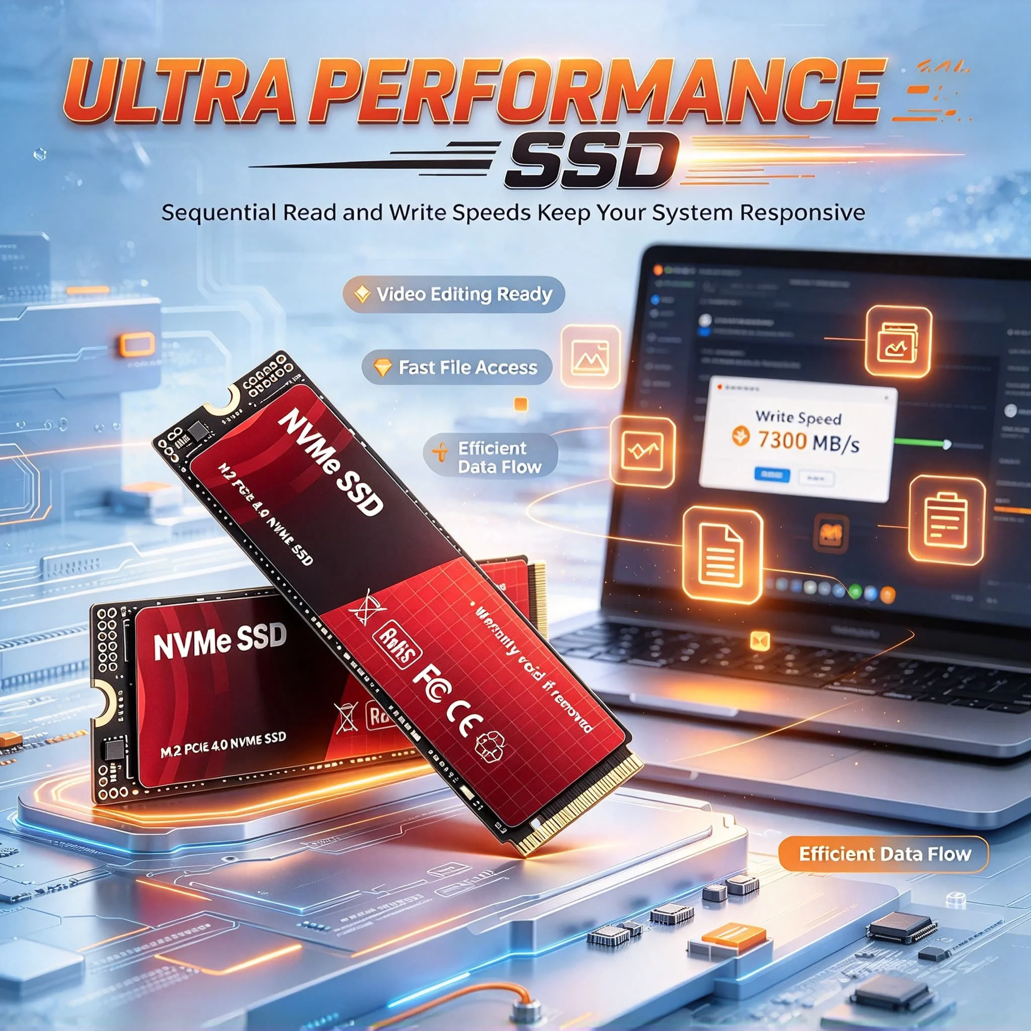 2026 HSFG M.2 NVMe PCIe Gen4 Solid State Drive 500GB 1TB 2TB 4TB Fast Internal SSD for Gaming Notebook PC Office Storage Upgrade