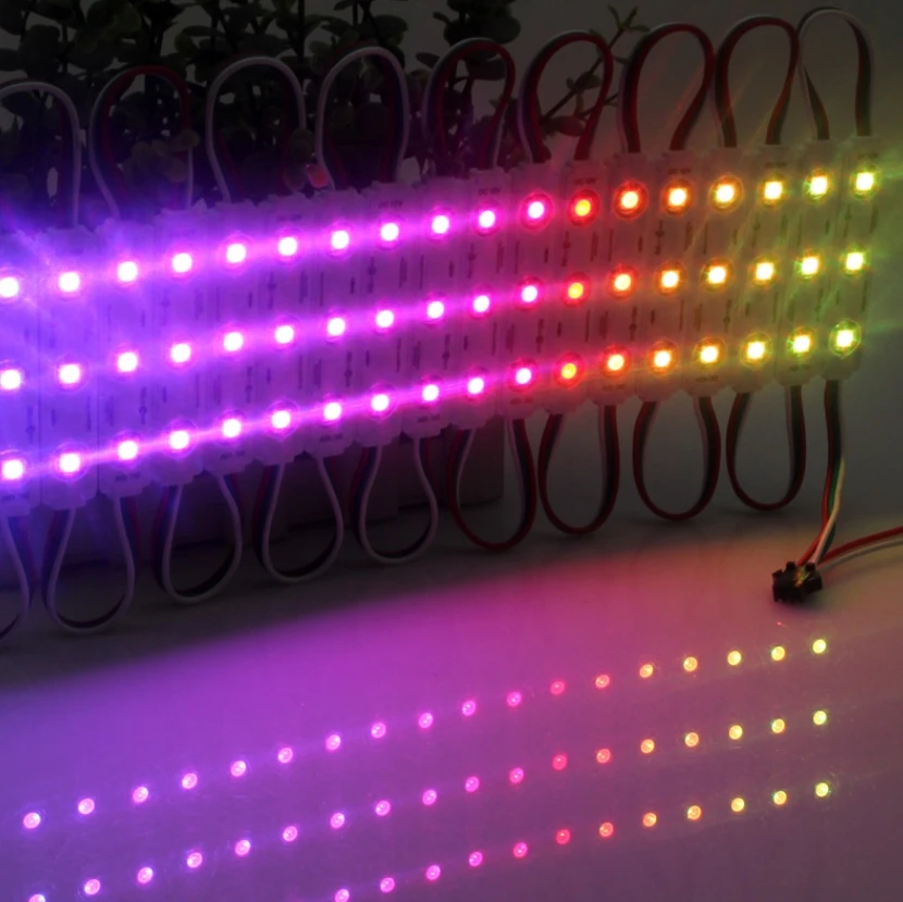 DC 12V Smd 5050 Rgb Led Module Ws2811 Pixel Digitale Full Color Injectie Led Module Waterdicht Bord Winkel Banner Kanaal Letters