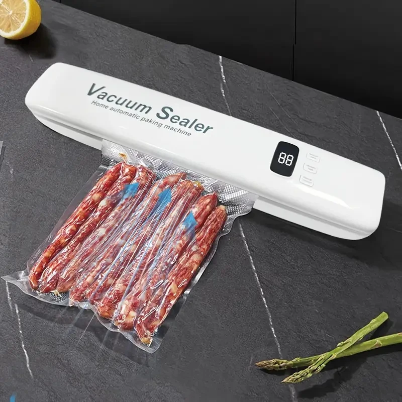 Automatic Vacuum Food Sealer Machine for Dry/Wet Items Compact Kitchen Preservation System with 10 Bags (Home Use)