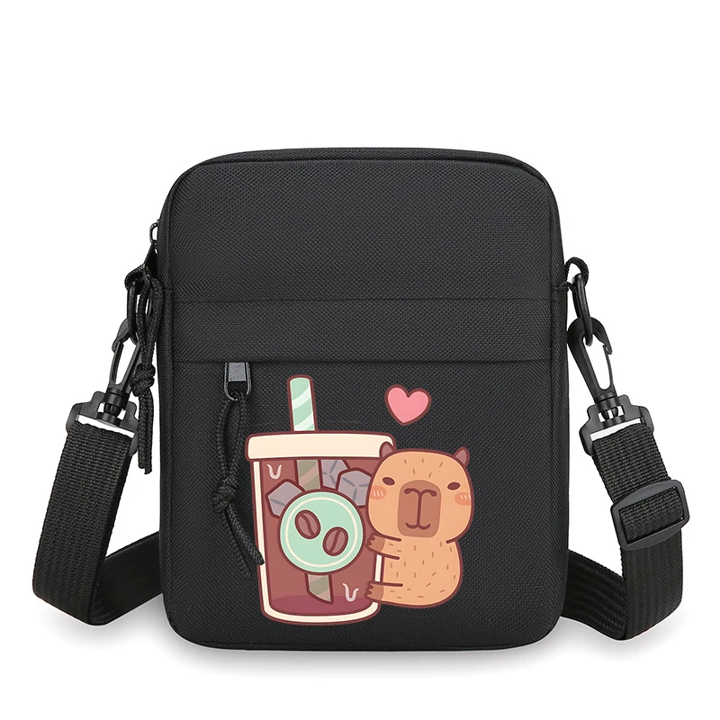 Fun Capybara Women Men New Oxford Cloth Crossbody Bag Lightweight Fashion Shoulder Bag Cartoon Animal Capybara Messenger Bag