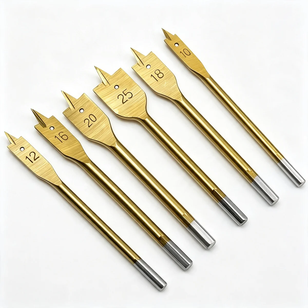 Woodworking Spade Drill Bits Set 1/4" Haxagonal Handle Paddle Flat Boring Woodworker Hole Cutter Wood Polyurethane Board PVC