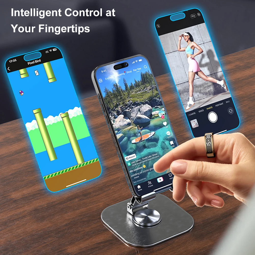 R11 스마트 링 피트니스 트래커 방수 연결 링 무선 충전 심박수 혈액 산소 모니터 링 for Android iOS