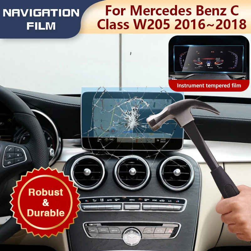 

For Mercedes Benz C Class W205 2016~2018 Car GPS Navigation Film Tempered Screen Auto Protective Sticker Lnterior Accessories