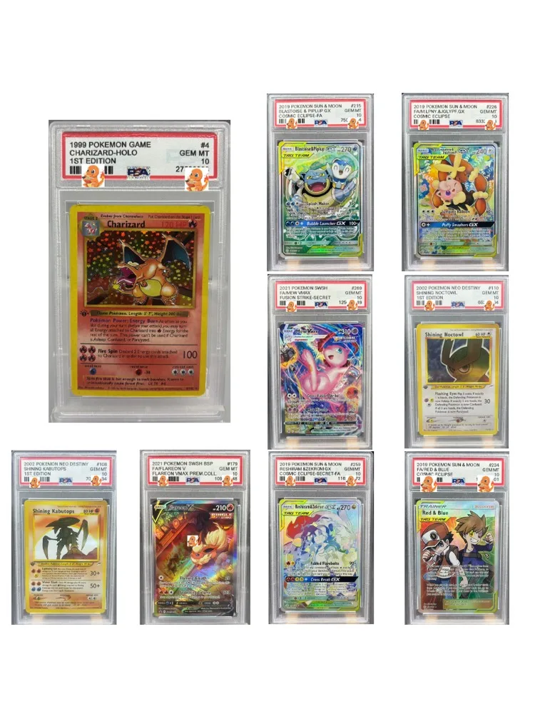 Diy 1 stks/set Pokemon PTCG PSA Mewtwo GX Seismitoad Self Control Verzamelen Handtekening Trading Flash Card Anime Cartoon Gift - afbeelding 2