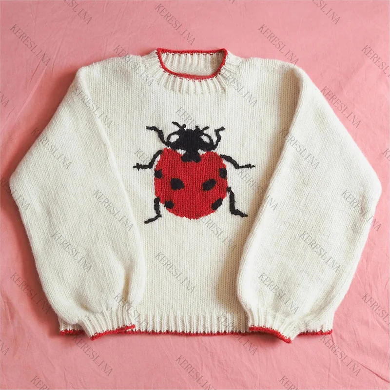 

Y2K Kawaii Women's Pullover Sweater Retro Harajuku Streetwear Casual and Versatile Fashion Autumn/Winter Loose Pullover Sweater