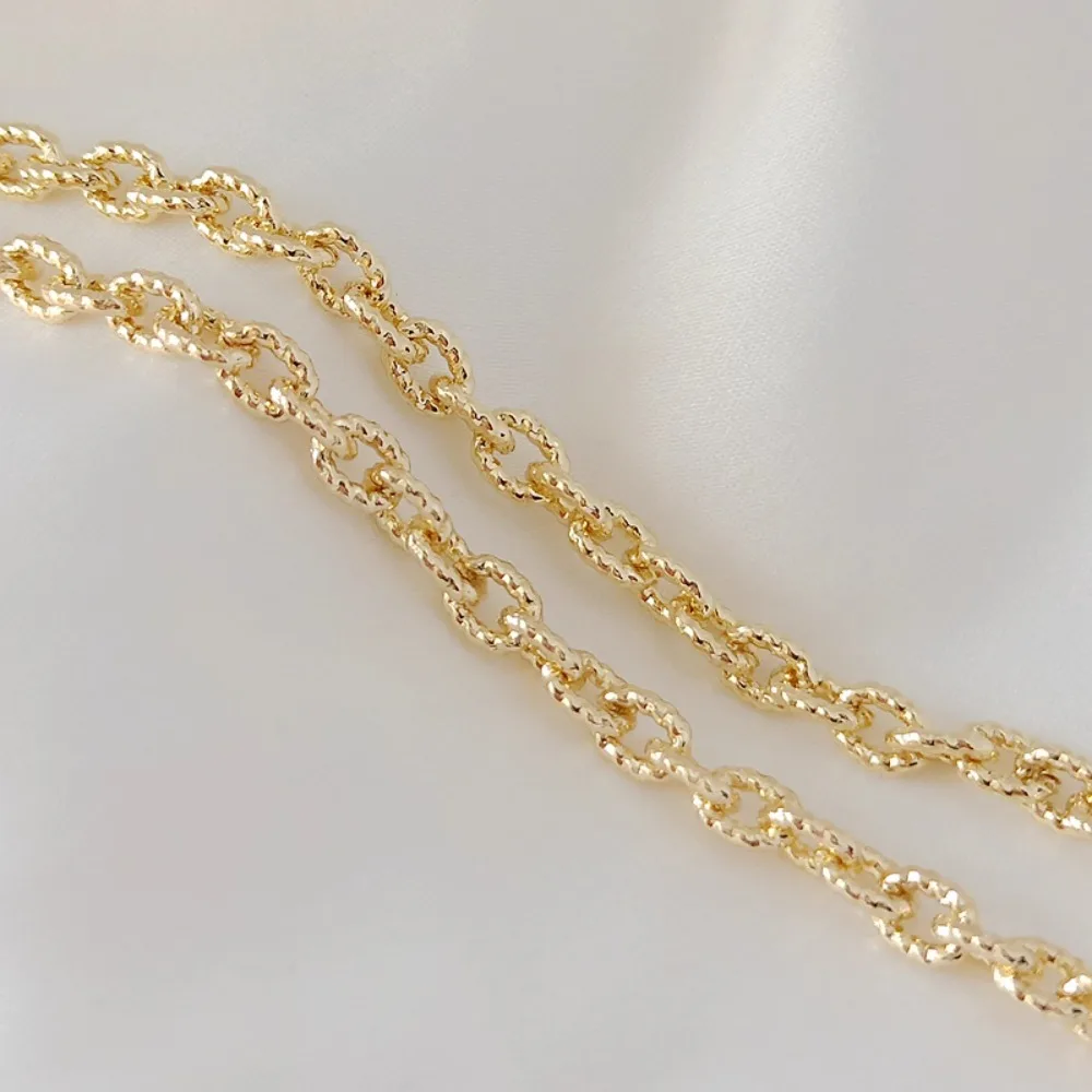 

14K Gold-plated 1.0mm Batch Flower Round O-chain Semi-finished Handmade Chain Necklace, DIY Jewelry Accessory Material