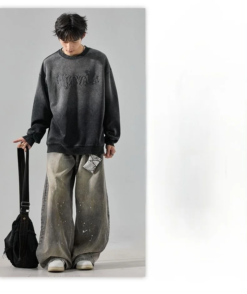 

Мужские худи без капюшона в винтажном корейском стиле K-pop, в стиле Harajuku, ретро-стиль Y2K, модные трендовые худи 2000-х годов, хип-хоп, городской стиль, крутой образ