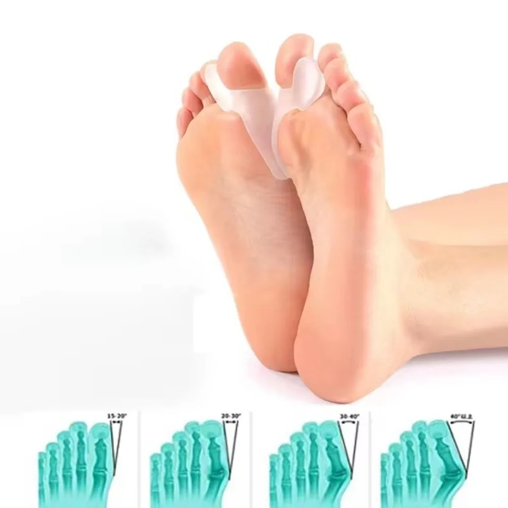 1 Pair Silicone Big Toe Separator Elastic Anti Friction Bunion Toe Spacer Universal Left Right Foot Lightweight Toe Separator