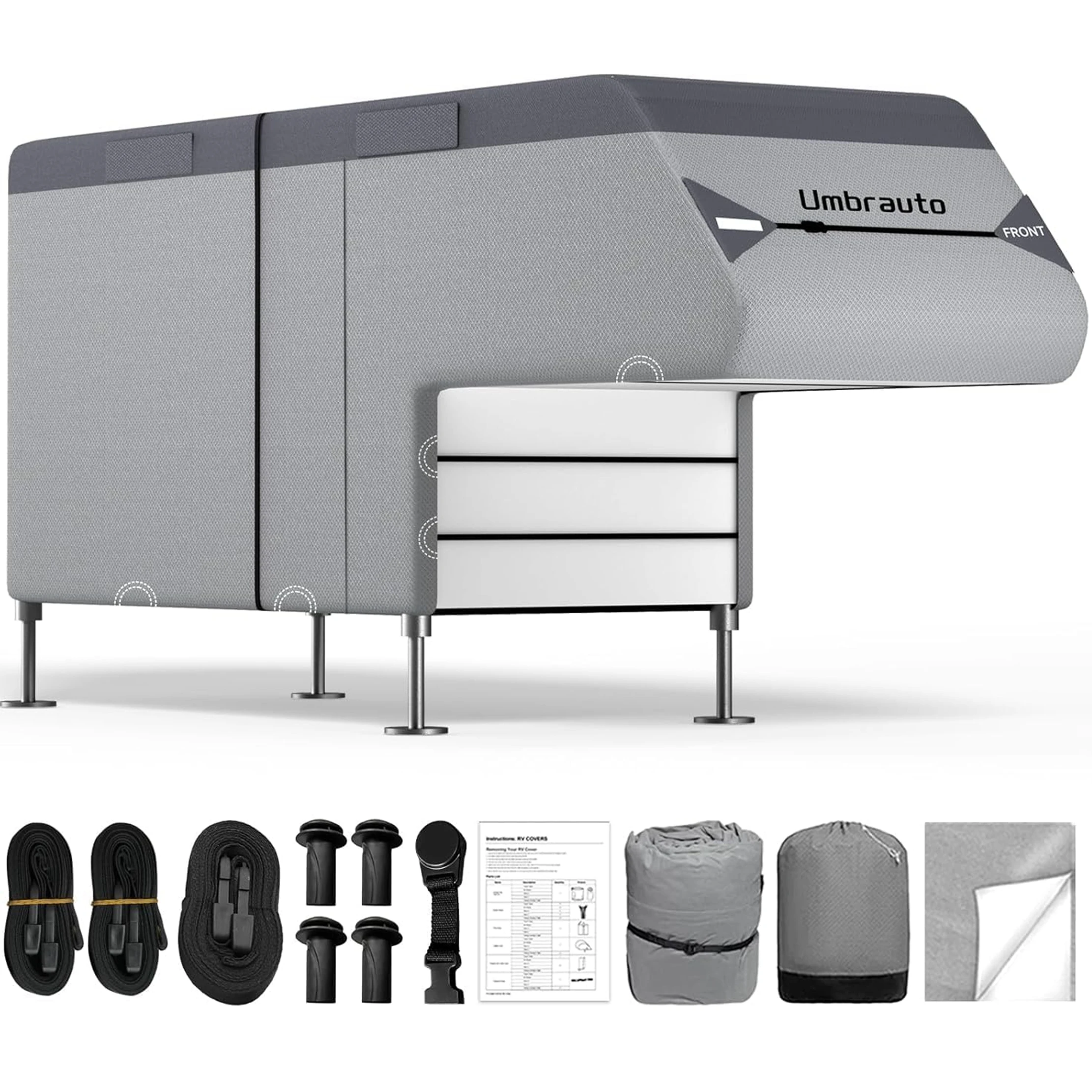 

Чехол для кемпера Umbrauto, улучшенный 7-слойный водонепроницаемый чехол для автодома с ветрозащитными ремнями и полным комплектом аксессуаров
