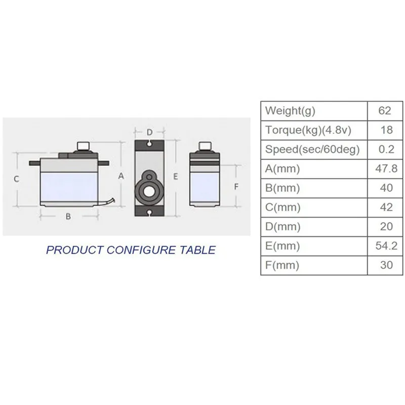 Original Tower Pro MG958 Digital Servo High Torque 15kg Standard 7075 Alloy Gear Auto RC Buggy Schiff Baja