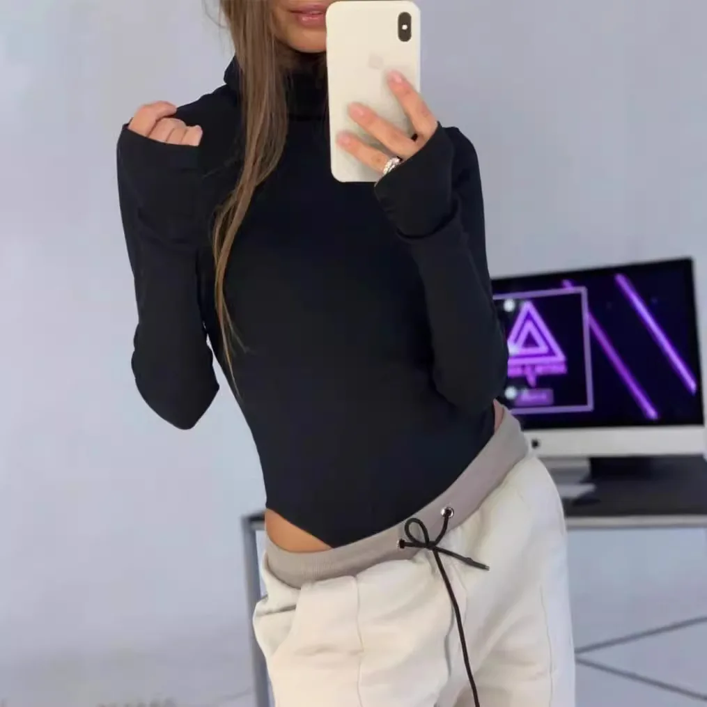 

Новинка 2025, облегающая трикотажная водолазка, нижняя рубашка, футболка с длинным рукавом, женский комбинезон в полоску, сексуальный комбинезон Y2k, женская одежда