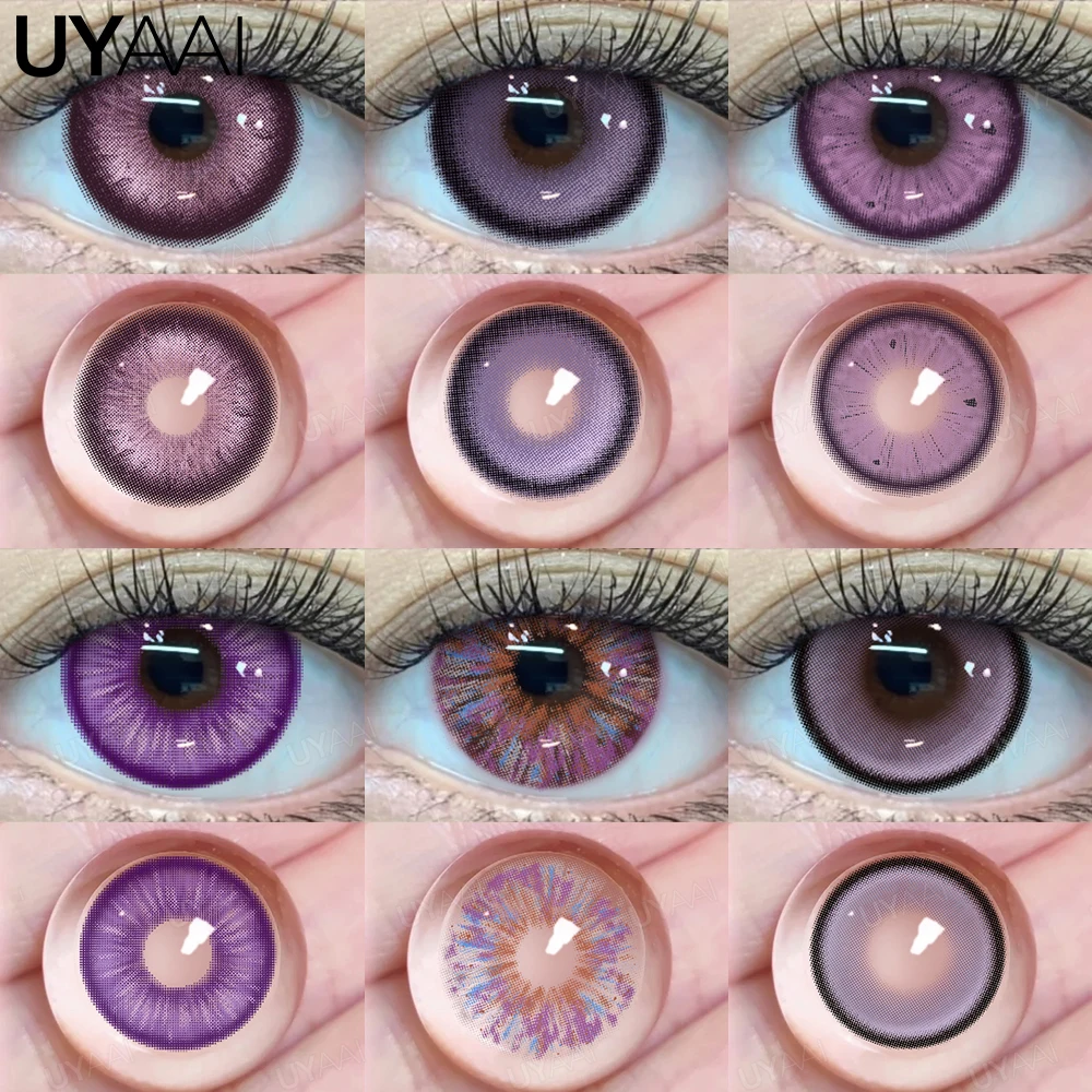 UYAAI 1 paio di lenti viola per occhi contatti colorati lenti colorate anime alunni viola per donna lenti Y2K per occhi naturali