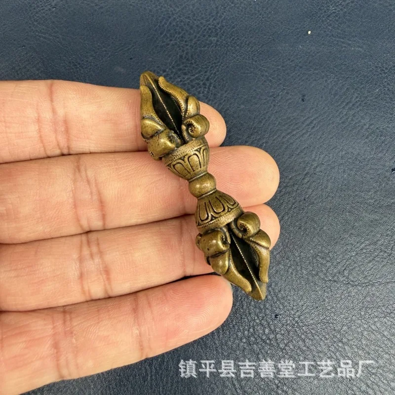Tibetan-style brass - artifact collection antique five-pronged vajra pendant