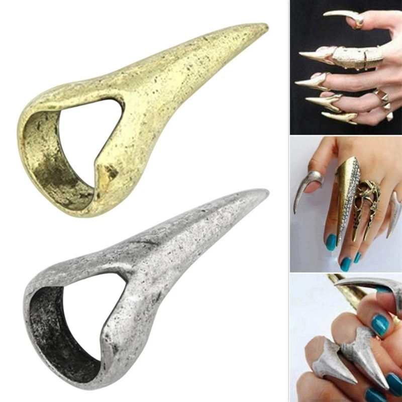 5pcs Finger Ring Metal Nails For Fingers Easy Braiding Hair Tool Finger Claws