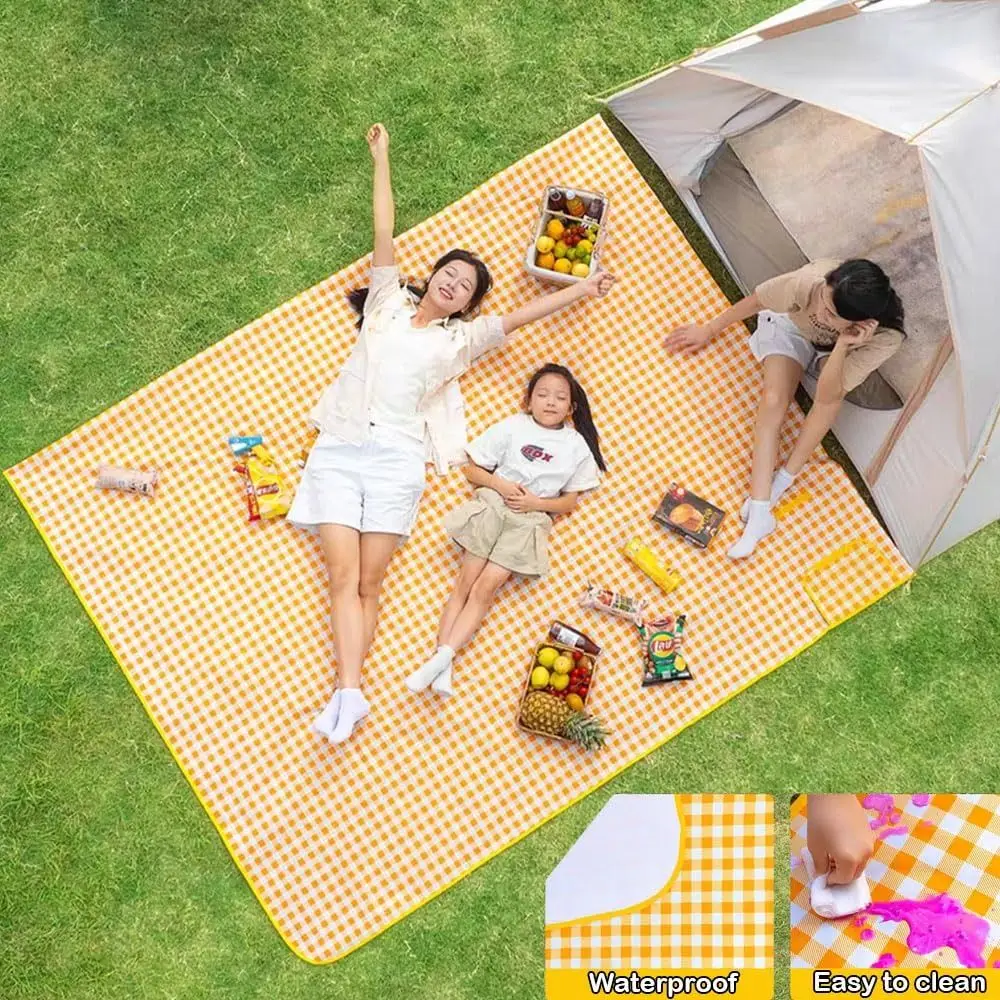 

Easy to Clean Foldable Design Picnic Mat Waterproof cloth Thick Cloth Portable Mat Anti-slip Handbag Camping Mat Park