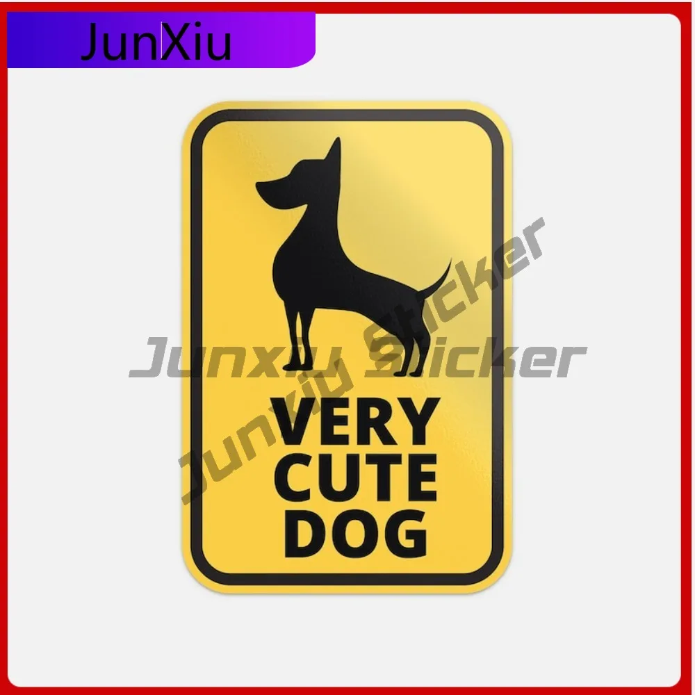 

Very Cute Dog Warning Sign Vinyl Car Sticker Anti Scratch Exterior Waterproof Decal Bumper Laptop Rv Camper Windows Windshield