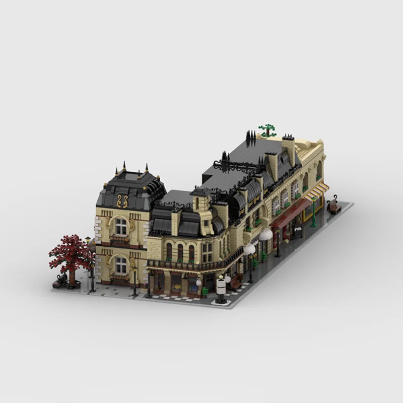 13358PCS Zestaw niestandardowych klocków MOC: Modułowa stara ulica - nostalgiczna miejska przygoda