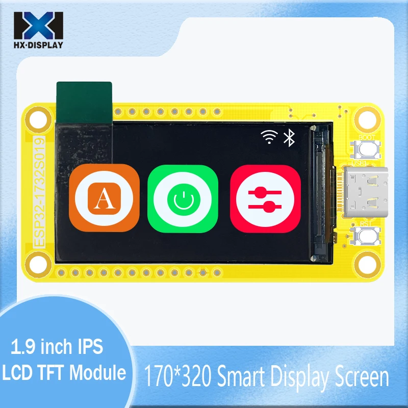 ESP32-S3 1.9 inch display  HMI 8M PSRAM 16M Flash Arduino Lvgl WiFi & Bluetooth 170*320 Smart Display Screen RGB LCD TFT Module