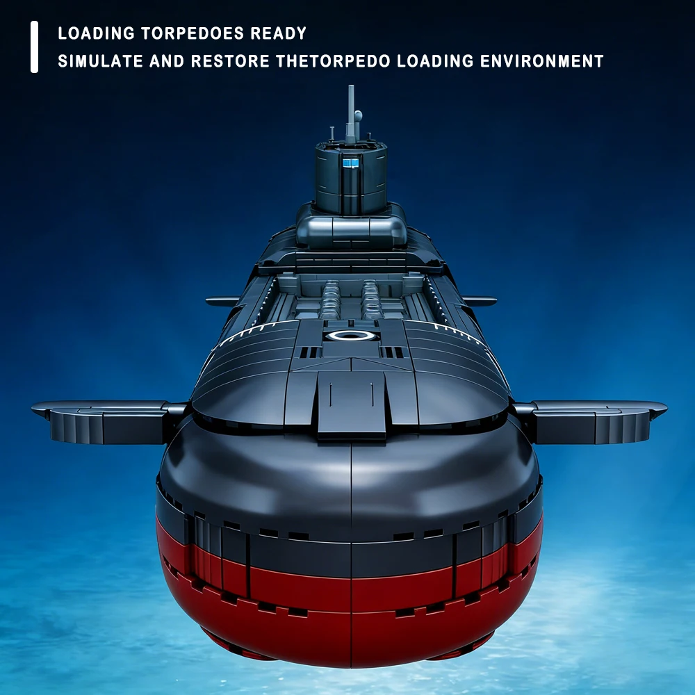 Typhoon-klasse onderzeeër model bouwstenen montage militaire stenen Shark Project 941 module sets speelgoed kerstcadeau voor kinderen