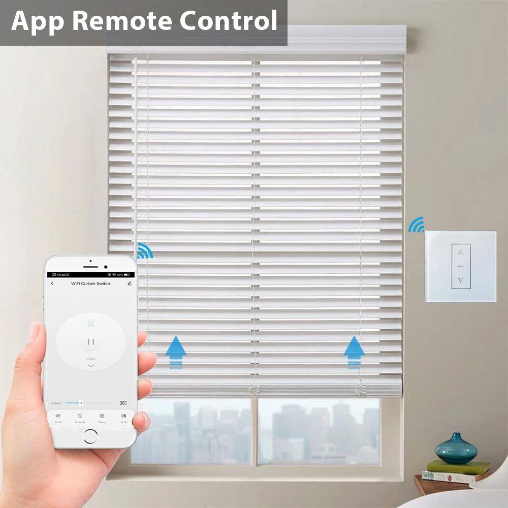 Wifi Smart Curtain Switch Remote Control Motorized Curtain and Roller Blind Works with Tuya Smart Life Alexa Google Home Siri