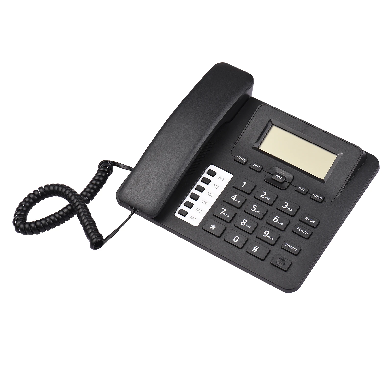 C06 Corded Phone Desk Landline Phone Telephone DTMF/FSK Dual System Support Hands-/Redial/Flash/Speed / Volume Control