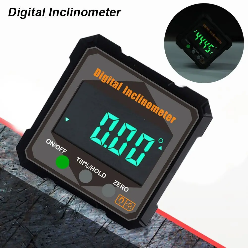 1Pcs Multifunctional Digital Inclinometer Electronic Magnetlc LCD Display Digital Angle Finder IP54 Waterproof