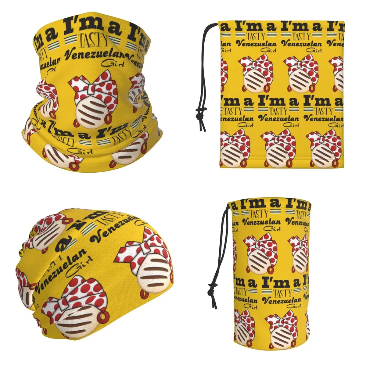 Arepa Venezuela Im A Tasty Venezuelan Girl Bandana Neck Gaiter Wrap Scarf Multi-use Headwear For Men Women Adult Breathable