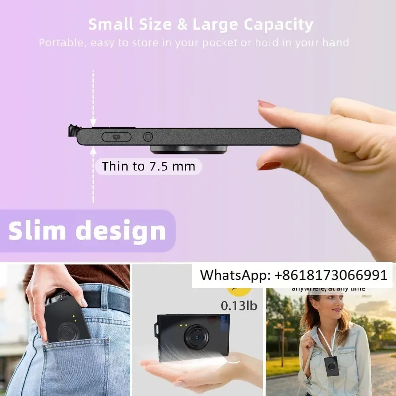 New high-definition card digital camera for students, ultra-thin anti shake intelligent zoom card digital camera