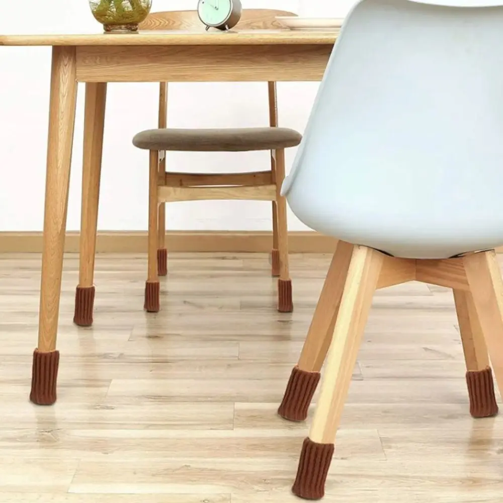 24Pcs Silent Knitted Furniture Legs Sock Felt Base Elastic Floor Protector Wear-resistant Universal Chair Leg Cover Table