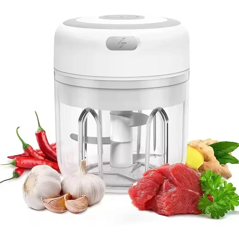 Electric Garlic Chopper Mini Food Masher Wireless Ginger Garlic Press Crusher Mincer Multifunctional Vegetable Chopper