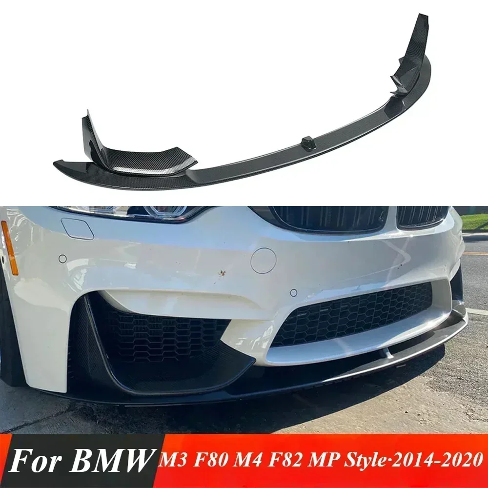 For BMW M3 F80 M4 F82 MP Style·2014-2020 Car High Quality ABS Front Bmuper Lip Spoiler Glossy Black Or Carbon Fiber Look 