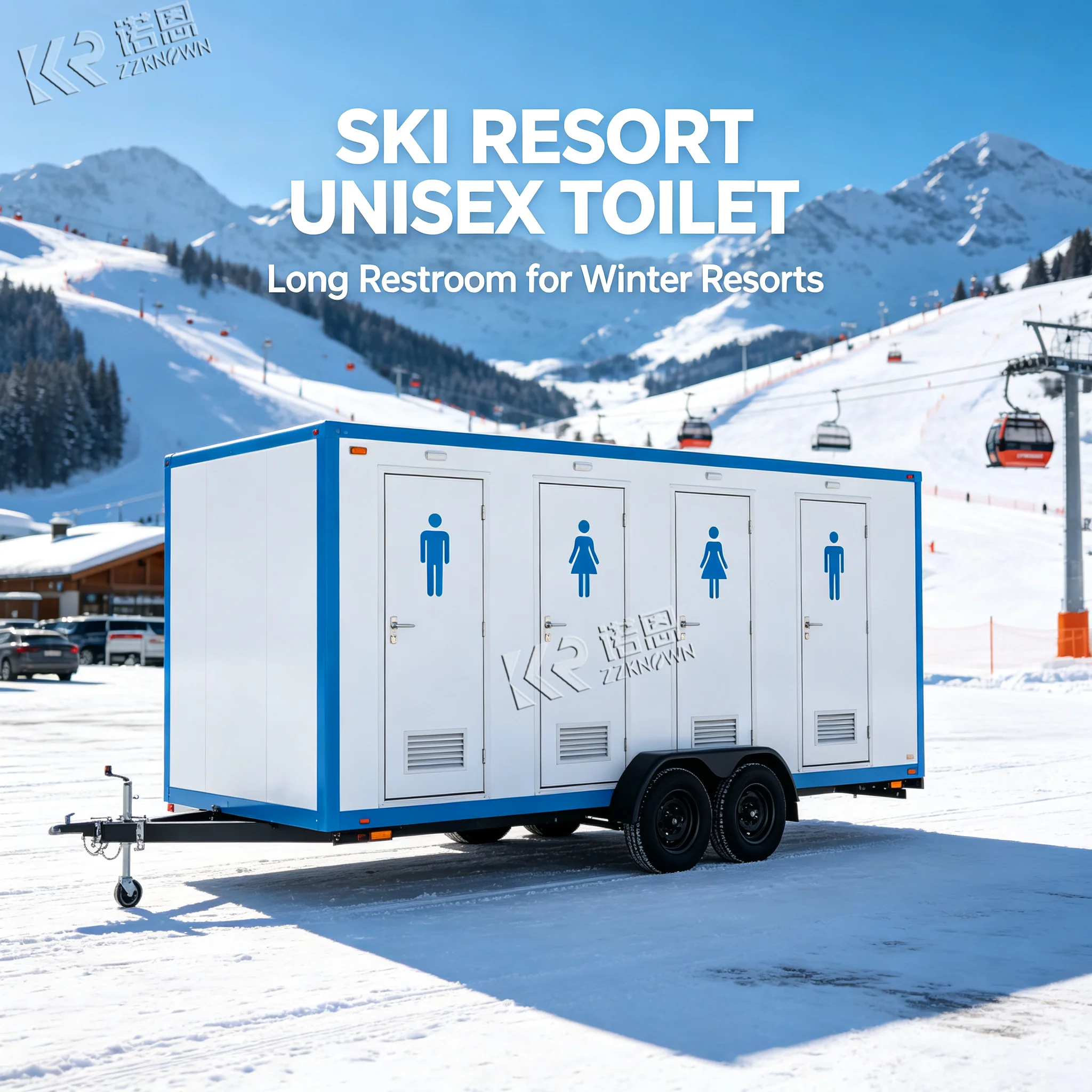 Luxury Restroom Trailer Portable Toilet Trailer with Shower Mobile Bathroom Trailer for Outdoor Events and Construction