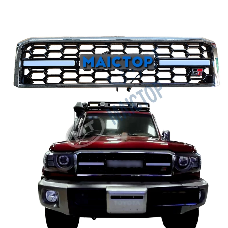 

Brand New Maictop Car Accessories Modified Front Bumper Grille Grill for Land Cruiser Lc 76 Land Cruiser 70Series Upgr