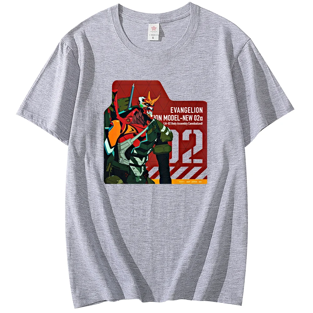 Japanese anime Gundam T-shirt EVA 02 printed sports street casual male and female student T-shirt