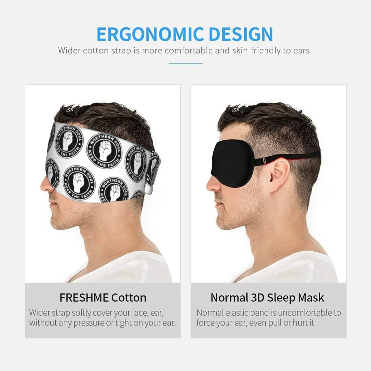 Northern Soul Keep The Fait sleep mask Light Blocking Portable Eye Cover for Girls Boys Home Sleeping Party Eyeshade eyepatch view 5