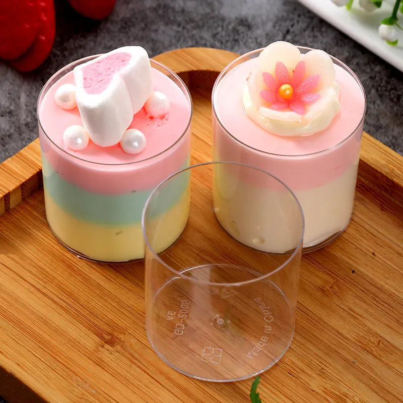 25/50Pcs 60ml Disposable Plastic Mousse Dessert Cup Transparent Container Jelly Yogurt Cup for Wedding Party