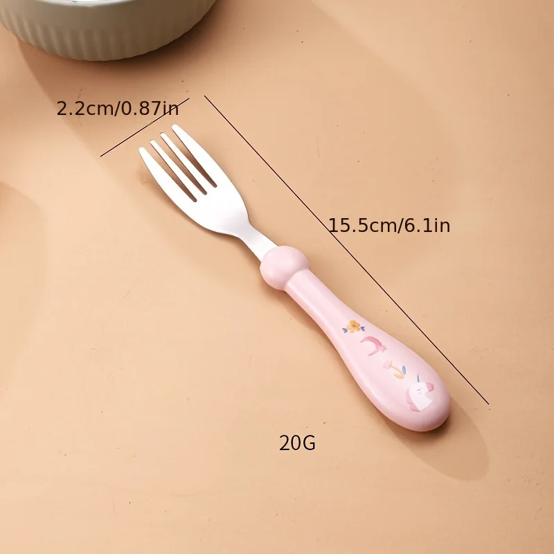 Immagine 6: Set di 2 posate per bambini in acciaio inossidabile, cucchiaio/forchetta, adatto per posate per bambini, ideale come regalo per madri e neonati