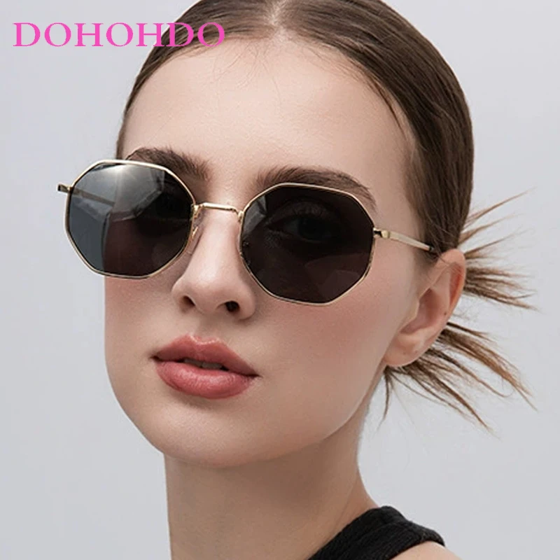 

High Quality Polygon Metal Sunglasses Vintage Frame For Women Sunglasses Men Trendy Brand Design Sun Glasses Gafas De Sol UV400