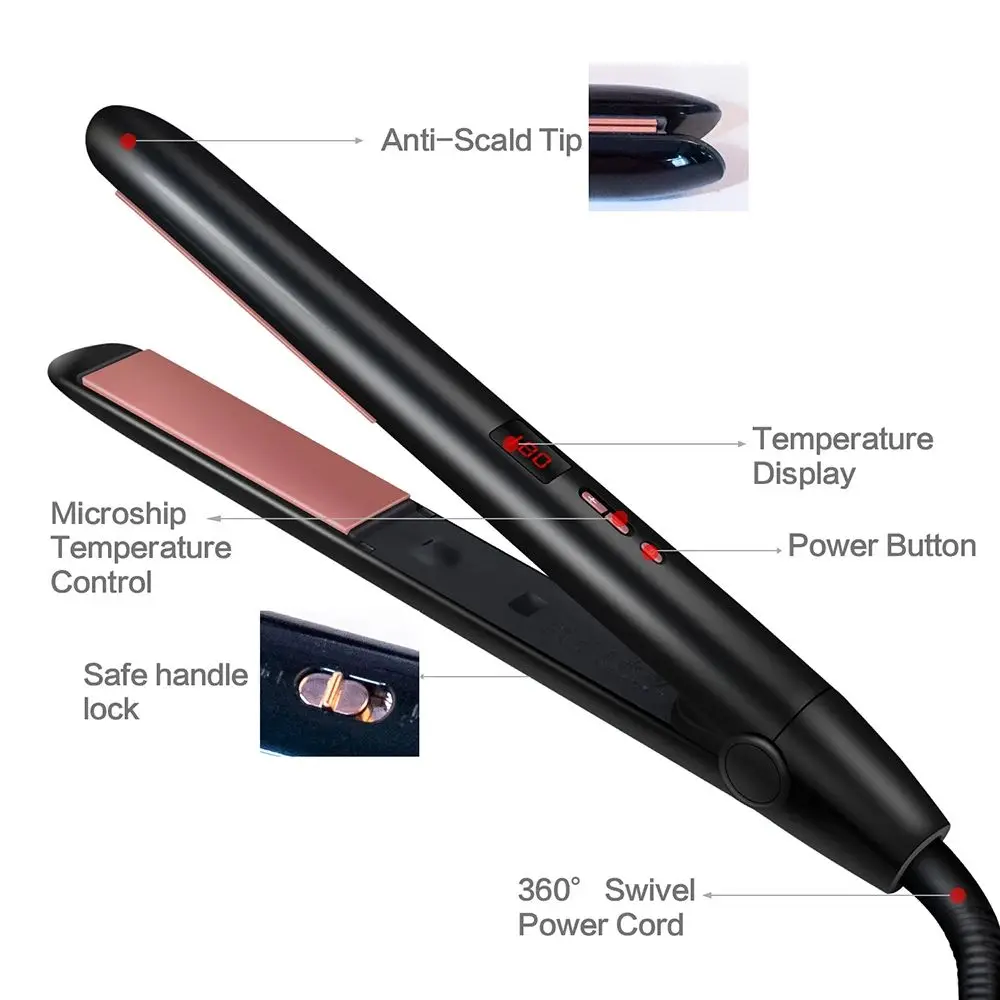 Hair Straightener And Curler 2 In1 Professional Titanium Flat Iron Fast Warm-Up Styling Tool For Wet Or Dry Hair Curling Iron