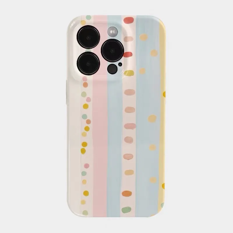 

Pink Blue Stitching with Thick Stripes Phone Case for IPHONE 17 Air 16E 15 PROMAX 14 Plus 13 12 MINI 11 XR Acrylic Phone Cover