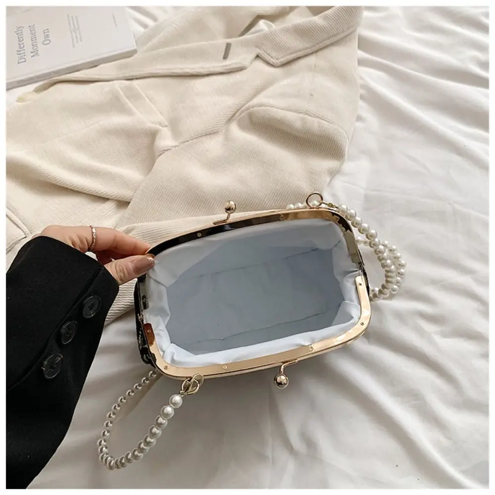 

Embroidered Chinese Style Handbag Canvas Pearl Chain Hanfu Embroidery Handbag Shoulder Bag Crossbody Bag Cheongsam Bag Women