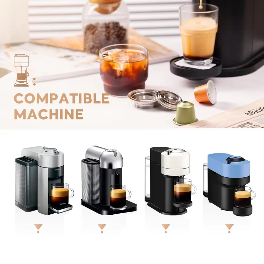 A74G-Wiederverwendbarer Kapseladapter 40 ml für Vertuoline Vertuo Next Pop Machine, kompatibel mit Nespresso-Kaffeekapseln