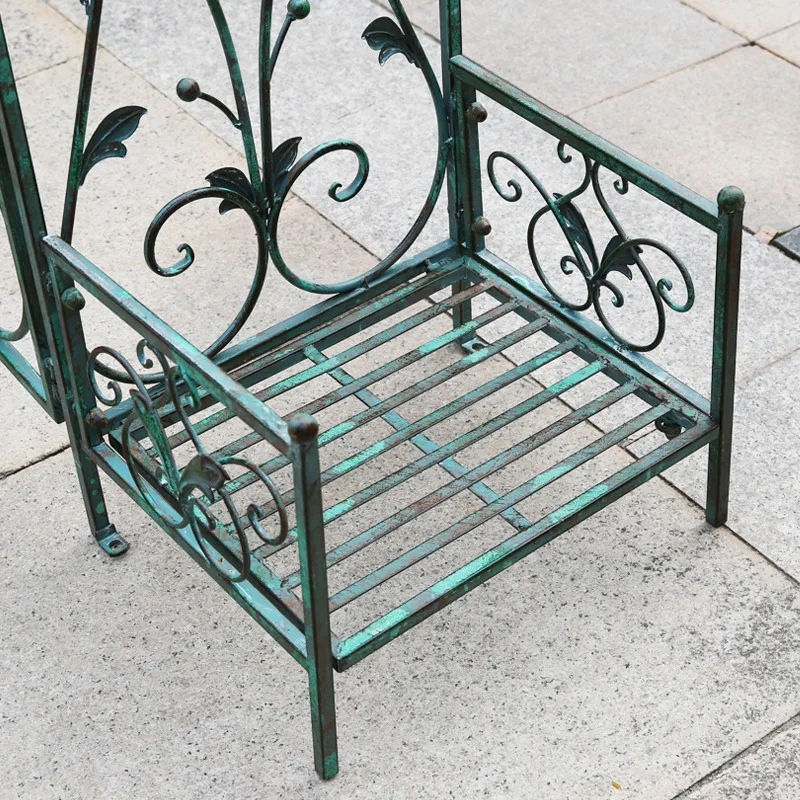 

Outdoor Iron Gardening Arch Flower Stand with Door Garden Rose Plant Yard Garden Door Climbing Vine Bracket