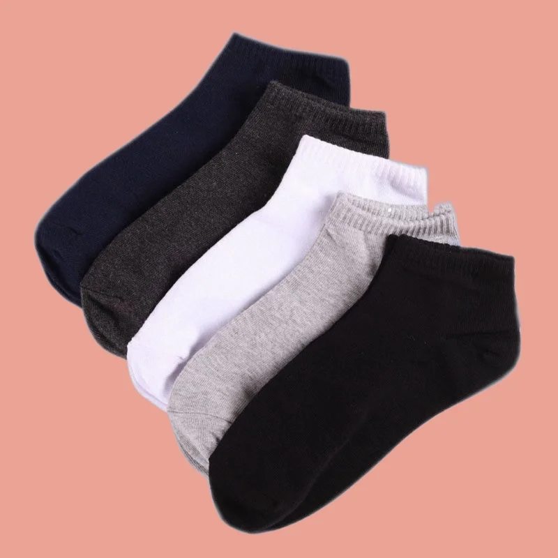 

5/10 Pairs Low-tube Deodorant Casual Socks Thin Shallow Mouth Short Socks Men's Summer Solid Color Cotton Sports Boat Socks