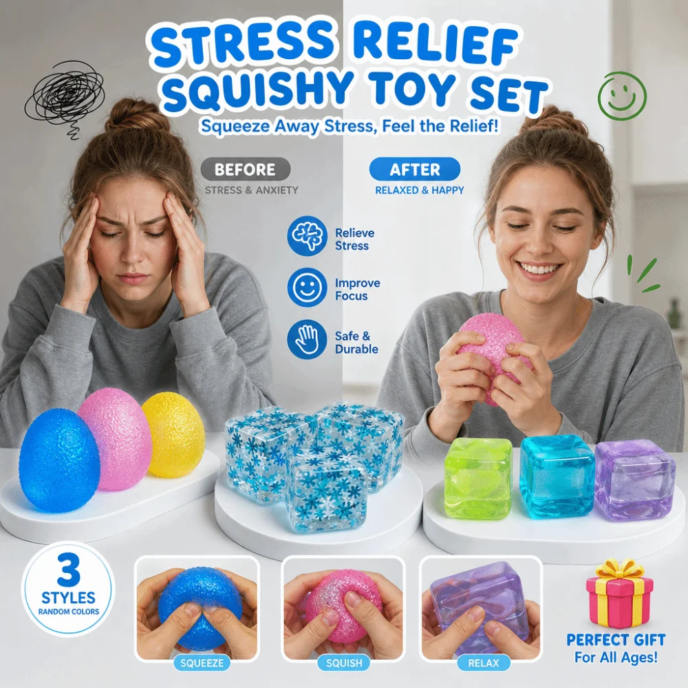 Ice Cube Shape Stress Relief Slow Rise Anti-stress Fidget Squeeze Pass The Time Anxiety Relief Sensory Squishy