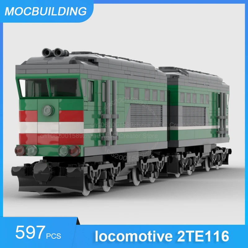 

MOC Building Blocks Locomotive 2TE116 City Train Model DIY Assemble Bricks Transportation Collection Creative Toys Gifts 597PCS