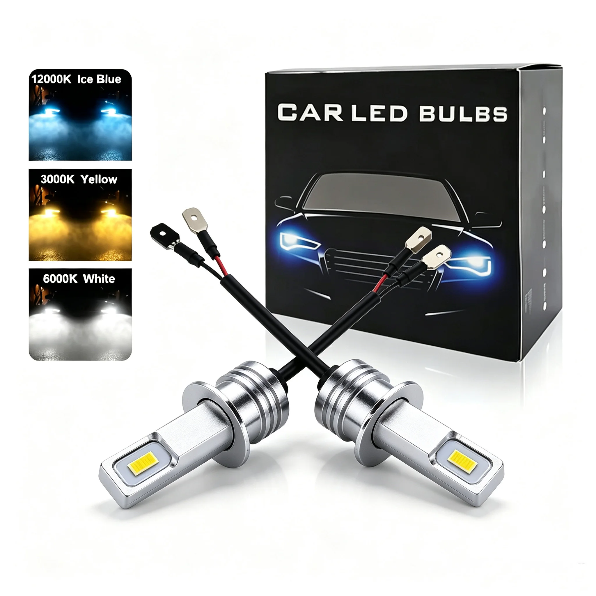 H1 H3 LED Headlight Bulb Mini 120W 50000LM CSP For Car Headlamp Fanless Light Auto Diode Fog Lamps 12V 6000K Automobile