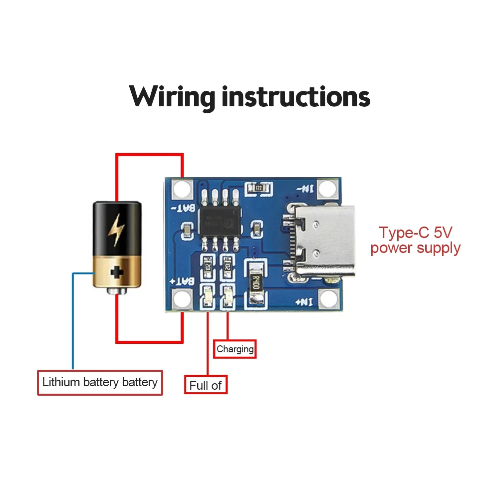 1-10PCS TP4056 Charge Pad 1A DC4.5-5.5V Charging Module Type-C and USB Port Output Current Can Adjusted Very Convenient DIY